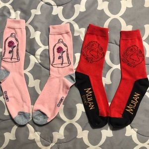 🧦2 Pairs DISNEY Princess High Socks